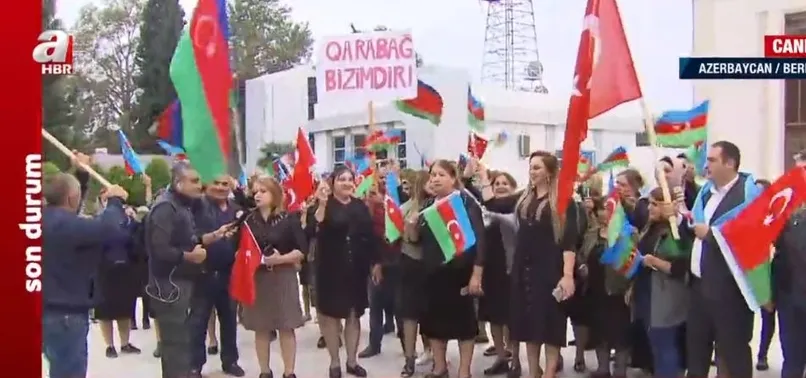 Son dakika: Azerbaycan Türkleri’nden orduya büyük destek! A Haber'e konuştular: Biz bu bayrakları Karabağ'da dalgalandıracağız