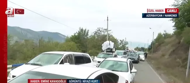 A Haber ekibi Hankendi’de! Ermeni siviller Laçın koridoru üzerinden Ermenistan’a geçiyor