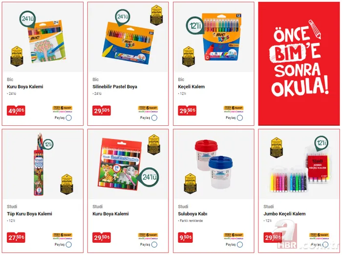 BİM, A101, ŞOK okul kırtasiye ürünleri ne zaman gelecek? BİM ve A101'e kırtasiye malzemeleri geldi mi? Aktüel ürünler... 9