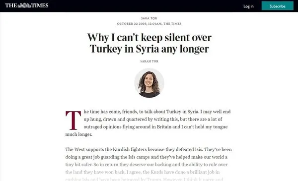 İngiliz The Times yazarından itiraf: YPG/SDG, Türkiye’deki terör örgütü PKK’nın bir uzantısıdır - 1