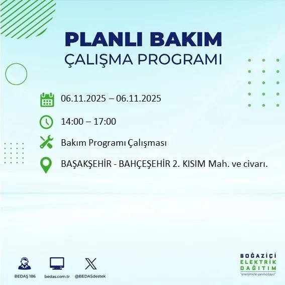 6 Kasım İstanbul’da 9 saatlik kesinti: İstanbul'da hangi ilçelerde elektrik kesilecek? Mahalleniz listede mi? İstanbul’da 9 saatlik kesinti: Hangi ilçelerde elektrikler kesilecek?