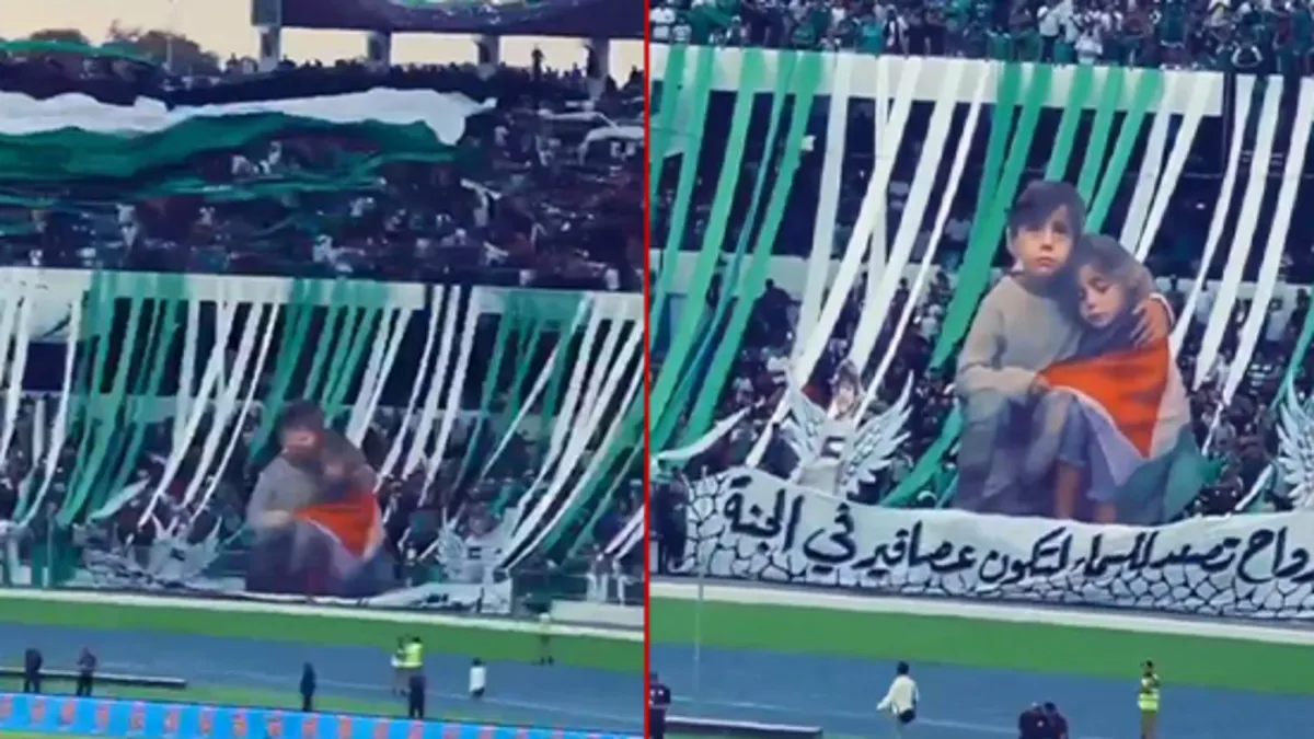 Ahli Trablus taraftarlarından örnek hareket! Filistin bayrakları dalgalandı