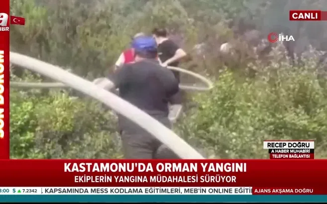Kastamonu’da orman yangını! İlk görüntüler