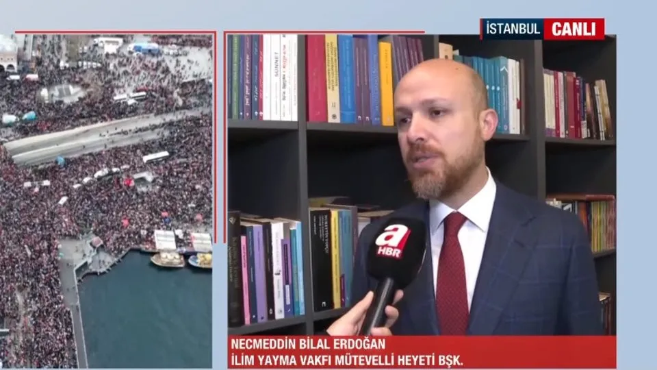Galata Köprüsü’nde Gazze mitingi! Bilal Erdoğan A Haber’de çağrıda bulundu
