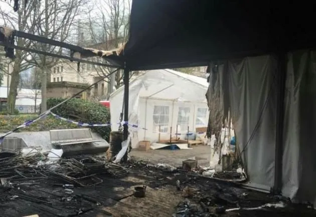 Brüksel’deki PKK çadırı yakıldı