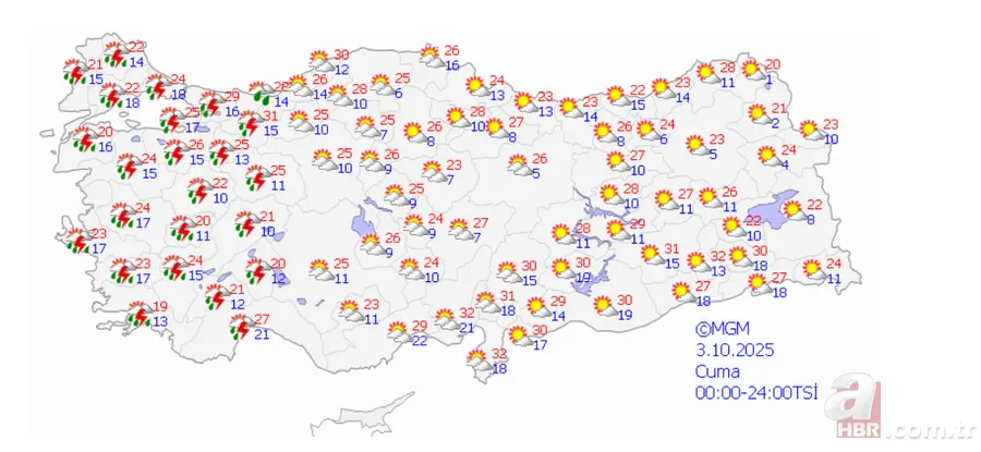 İstanbullular dikkat! Sonbahar yağmurları başlıyor! Meteorolojiden 9 ile kuvvetli yağış uyarısı: 3 Ekim Cuma hava nasıl olacak? 2