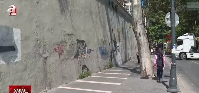 İstanbul’un meşhur caddesinde duvar çökme tehlikesi! Ölümle yan yana yürüyüş
