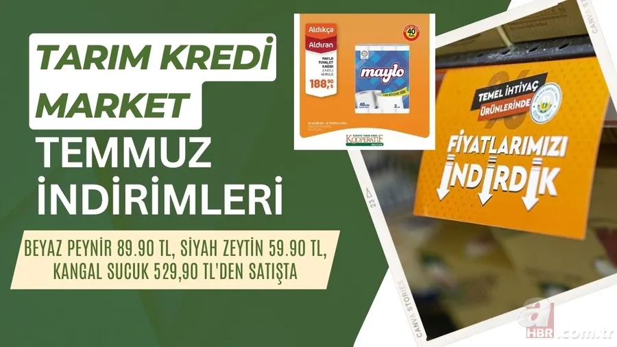 Tarım Kredi Market 6 Temmuz indirimleri başladı! Beyaz peynir 89.90 TL, Siyah zeytin 59.90 TL, Kangal sucuk 529,90 TL'den satışta 1