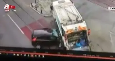 Tramvay yolunda feci kaza Otomobil çöp kamyonuna çarptı 2 ölü