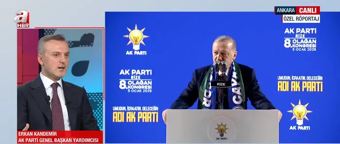 AK Parti Genel Başkan Yardımcısı Erkan Kandemir A Haber'e konuştu (Ekran görüntüsü / A Haber)