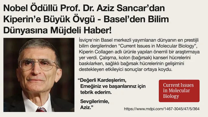 Kolon kanserine ilişkin araştırma Prof. Dr. Aziz Sancar’dan tebrik aldı