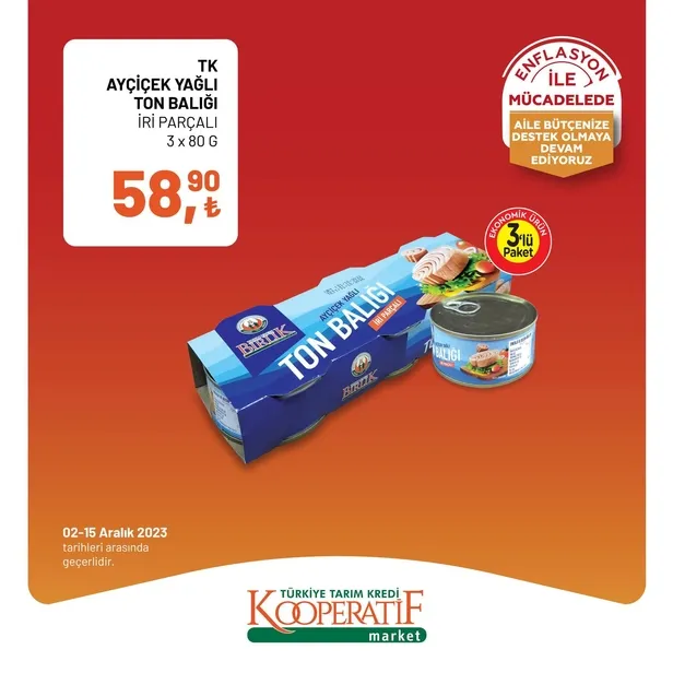 Tarım Kredi Market 11 Aralık indirim kataloğu çıktı! Dev rulo havlu, yumuşatıcı, çay, bütün piliç, tereyağı, tost peyniri, süt, beyaz peynir, pirinç ucuza satışta…