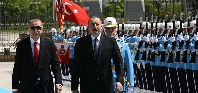 Cumhurbaşkanı Erdoğan, İlham Aliyev’i resmi törenle karşıladı