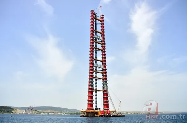 1915 Çanakkale Köprüsü'nün 318 metrelik çelik kuleleri tamamlandı 7