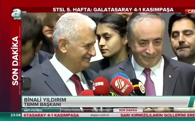 Meclis Başkanı Yıldırım Galatasaray-Kasımpaşa maçını değerlendirdi