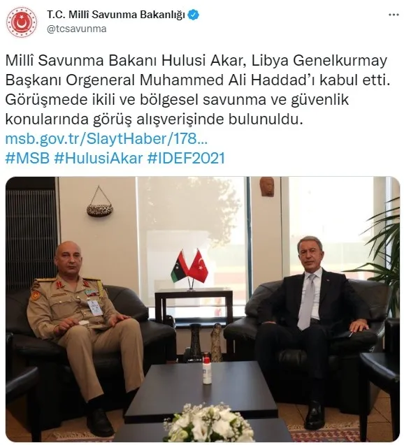 Bakan Hulusi Akar'dan son dakika Libya ve Azerbaycan görüşmeleri - 1