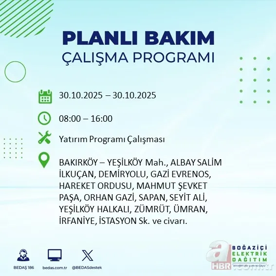 BEDAŞ duyurdu! İstanbul’da 24 ilçede elektrik kesintisi: Hangi ilçelerde kesinti olacak? 6
