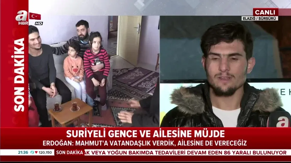 Mahmut vatandaşlık müjdesini A Haber canlı yayınında aldı: Başkan Erdoğan’a teşekkür ediyorum