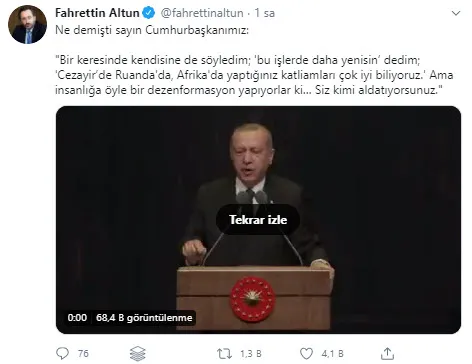 Son dakika: İletişim Başkanı Altun paylaştı! Başkan Erdoğan’dan Macron’a tarihi ders: Failleri Fransızlardır!
