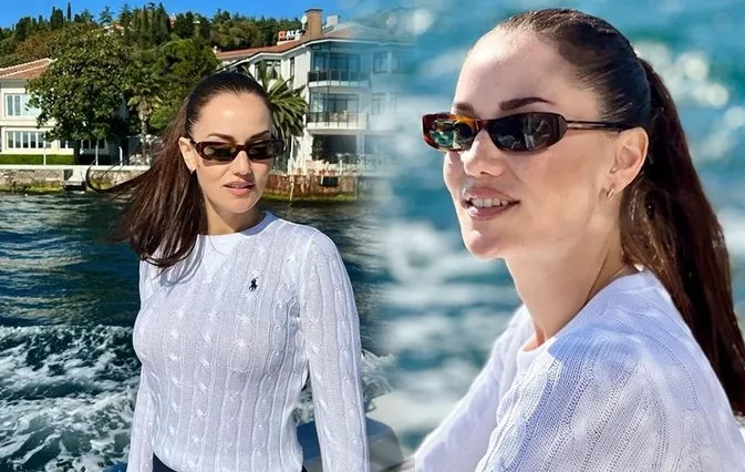 Karan ile Kerem’i paylaştı! Fahriye Evcen’den boğaz pozları