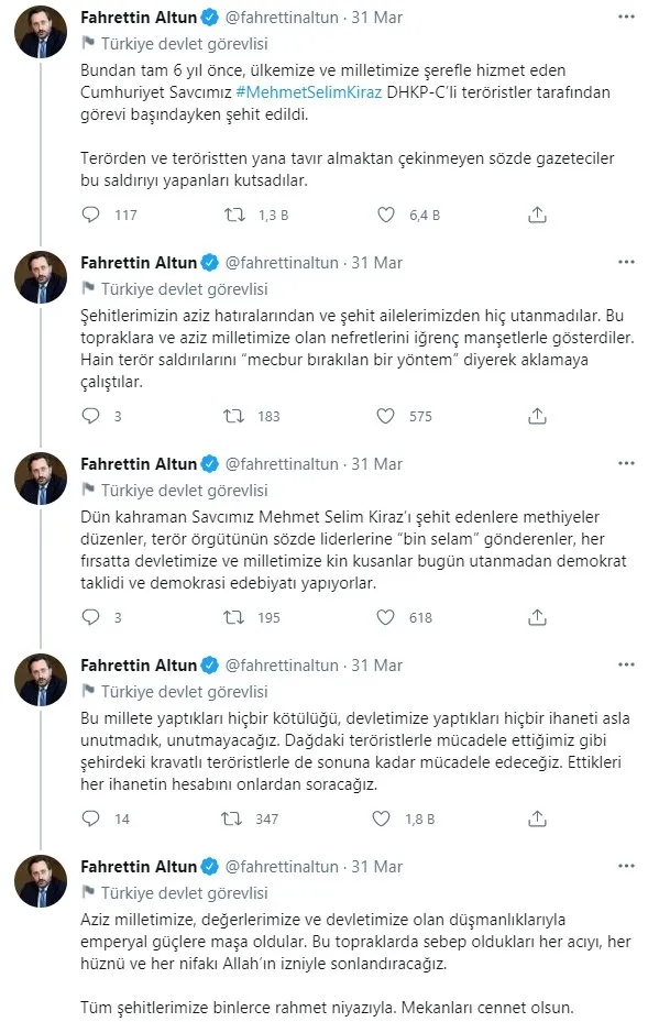 Ahmet Şık, Fahrettin Altun’un şehit savcı Selim Kiraz’ı andığı paylaşımdan şikayetçi olmuştu! Başsavcılıktan flaş karar - 5