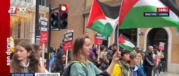 Dünya Gazze için ayakta! A Haber Filistin’e destek gösterilerini İngiltere, Fransa ve Almanya’dan aktardı