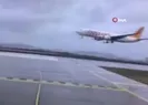 Pegasusa ait uçağın pistten çıkış anı