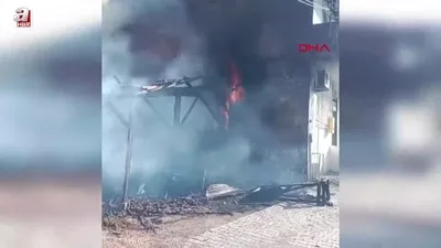 Samsun’da ahşap ev yandı