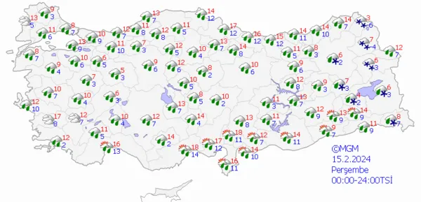 1707632227985.png Sıcaklıklar düşüyor sağanak yağış yolda! 81 ilde alarm verildi! Meteoroloji'den üst üste uyarılar... - 8