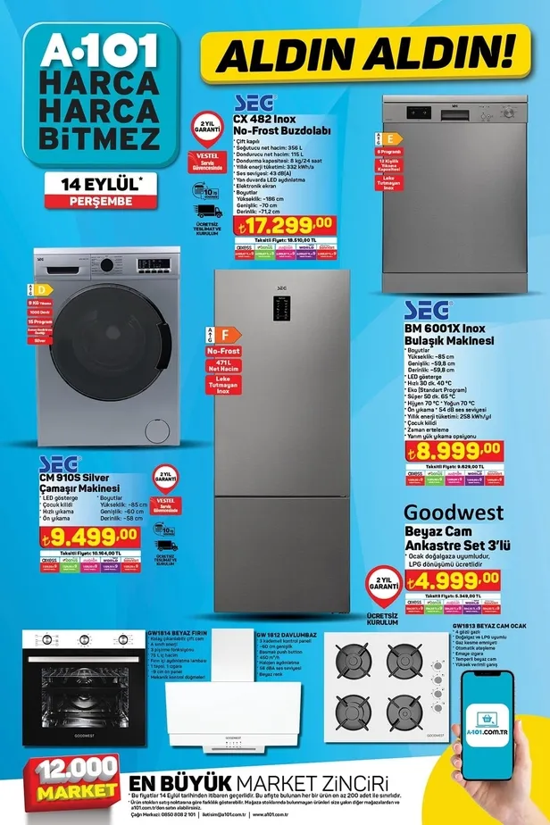 14 Eylül A101 aktüel ürünler kataloğu: A101’e 65 inç Toshiba 65 LED TV, Lenovo bilgisayar, yuvarlak fırın, 8 Litre airfryer, katlanabilir tabure geliyor