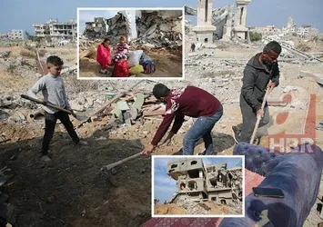 Gazzeliler yeniden inşaya başladı! Yıkılan evlerin yerine çadırlar kuruldu