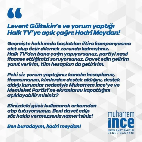 Muharrem İnce Levent Gültekin'in iddialarına sert çıktı: Hodri meydan - 2