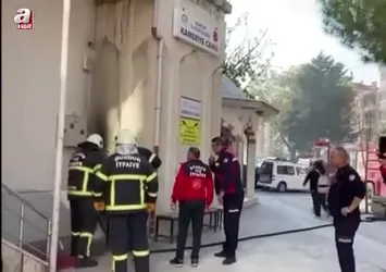 Cami minaresinde yangın korkuttu