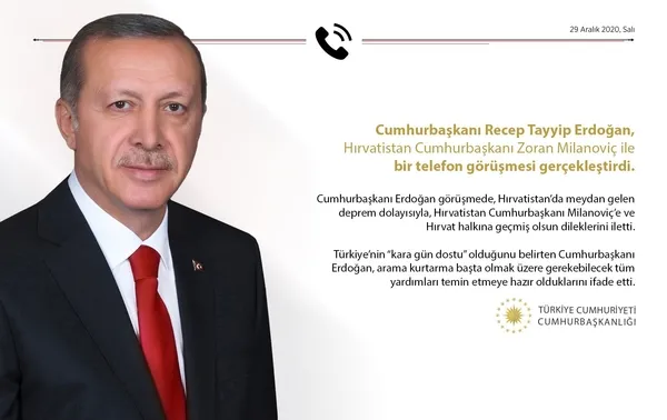 Son dakika: Hırvatistan’da 6,4’lük deprem | Başkan Erdoğan, Hırvatistan Cumhurbaşkanı Milanoviç ile telefonla görüştü