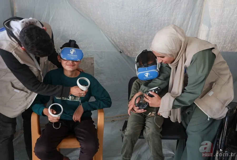 Gazze'de savaşın izleri "sanal gerçeklik"le siliniyor! Çocuklar yıkımdan "VR" ile uzaklaşıyor 1