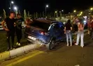 Arkadan araç çarpınca yayaların üzerine uçtu