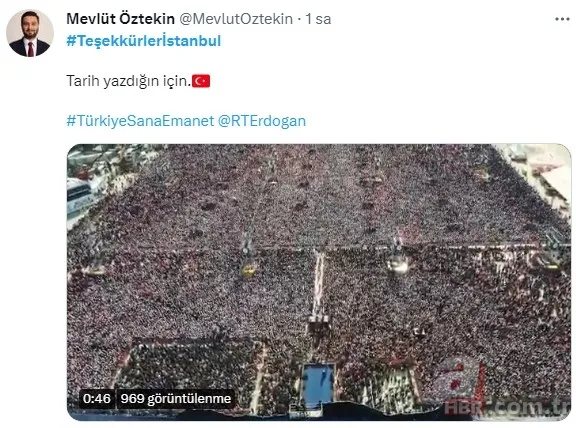 Başkan Recep Tayyip Erdoğan’dan “Teşekkürler İstanbul” mesajı! “Tweet altında paylaşalım…”