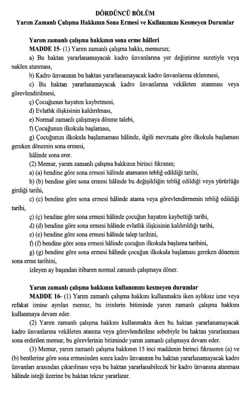 Devlet memurlarının yarı zamanlı çalışma düzenlemesi Resmi Gazete’de!