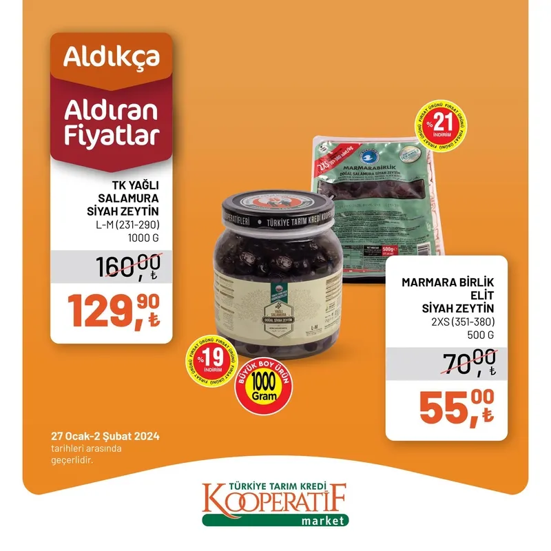 Tarım Kredi Market indirim için son gün! TK’da tost peyniri 129,90 TL, zeytin 129,90 TL, beyaz peynir 109,90 TL, çay 106,90 TL, tereyağı 59,00 TL… - 3