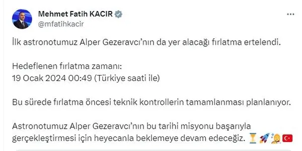 uzayda-turkiye-heyecani-uzay-yolculugu-yarina-ertelendi-1705510146189.jpeg Türkiye uzaya çıkıyor | Tarihi yolculuk başladı... İlk Türk astronot Alper Gezeravcı'yı taşıyan roket göklerde - 11