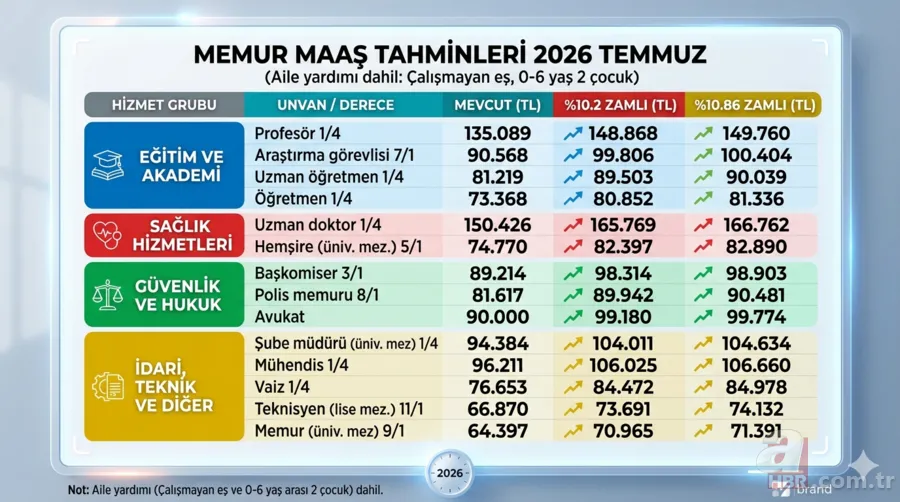 Temmuz zammı hesapları değişti: Memur ve emekli maaşında yeni rakamlar 13
