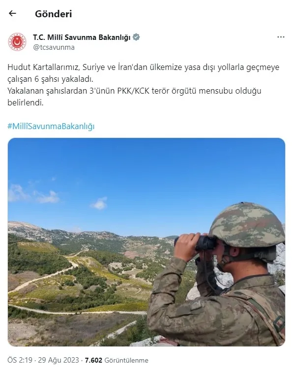 MSB göz açtırmadı! Kaçmaya çalışan 6 örgüt mensubu yakalandı - 1