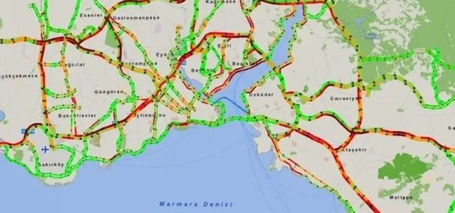 İstanbul trafiğinde karne yoğunluğu! İstanbul yol durumu