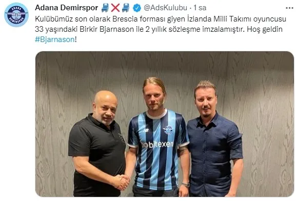 Son dakika: Adana Demirspor Birkir Bjarnason ile sözleşme imzaladı - 1
