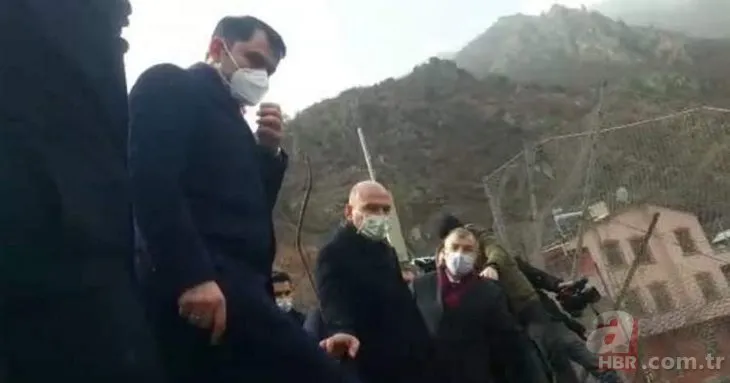 İçişleri Bakanı Süleyman Soylu ve Çevre ve Şehircilik Bakanı Murat Kurum Artvin'deki yangın bölgesine gitti