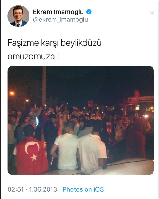 Ekrem İmamoğlu’ndan Gezi Kalkışması’na destek