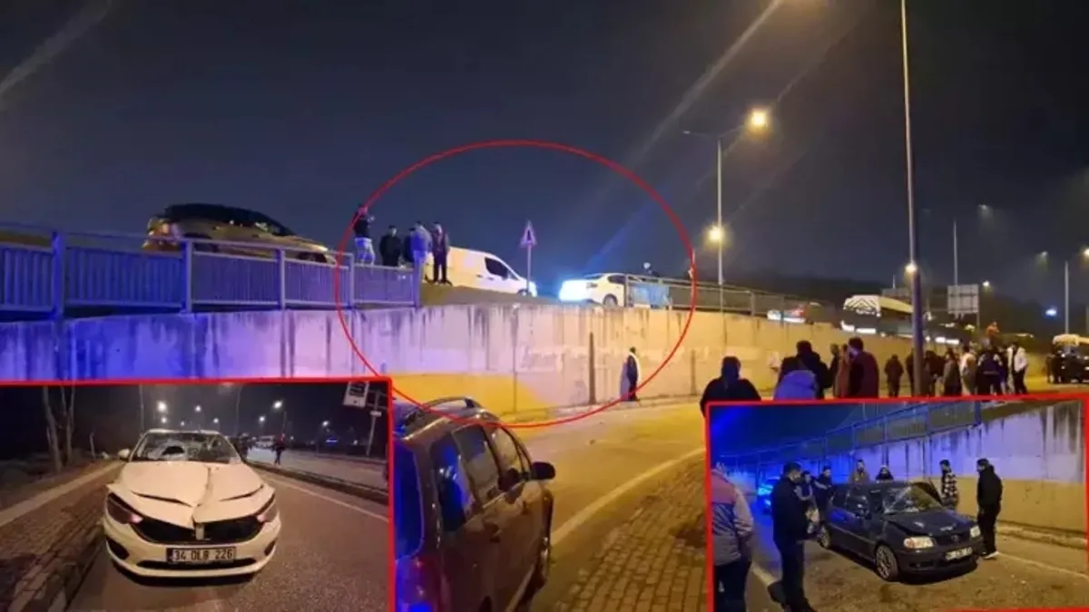 Kamyonet kazasında bariyerler 2 aracı ezdi