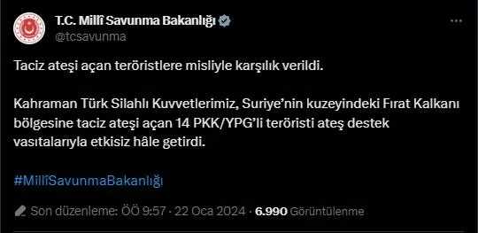 Fırat Kalkanı bölgesinde PKK'ya ağır darbe! 14'ü daha öldürüldü - 1