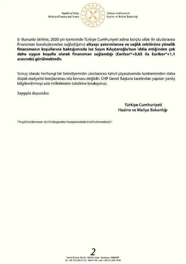 Son dakika: Hazine ve Maliye Bakanlığından Kemal Kılıçdaroğlu'nun iddialarına yanıt: Amacı devleti karalamak! - 4
