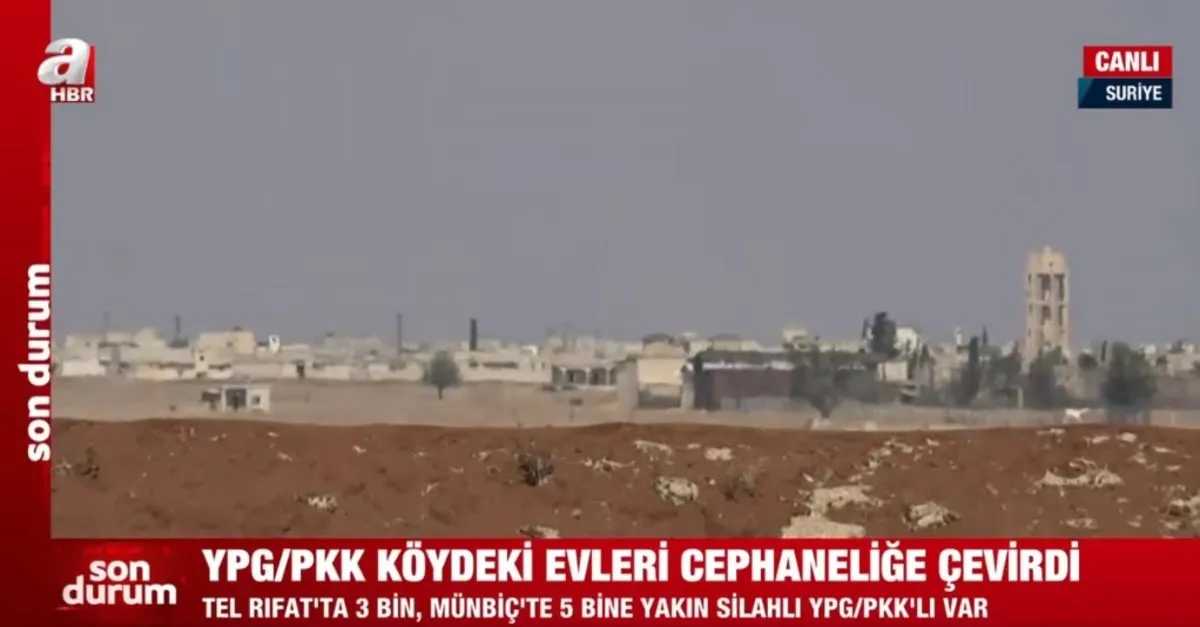 YPG/PKK'lı teröristler köydeki evleri cephaneliğe çevirdi